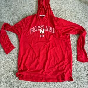 Under Armour Red Maryland Long Sleeve Hood